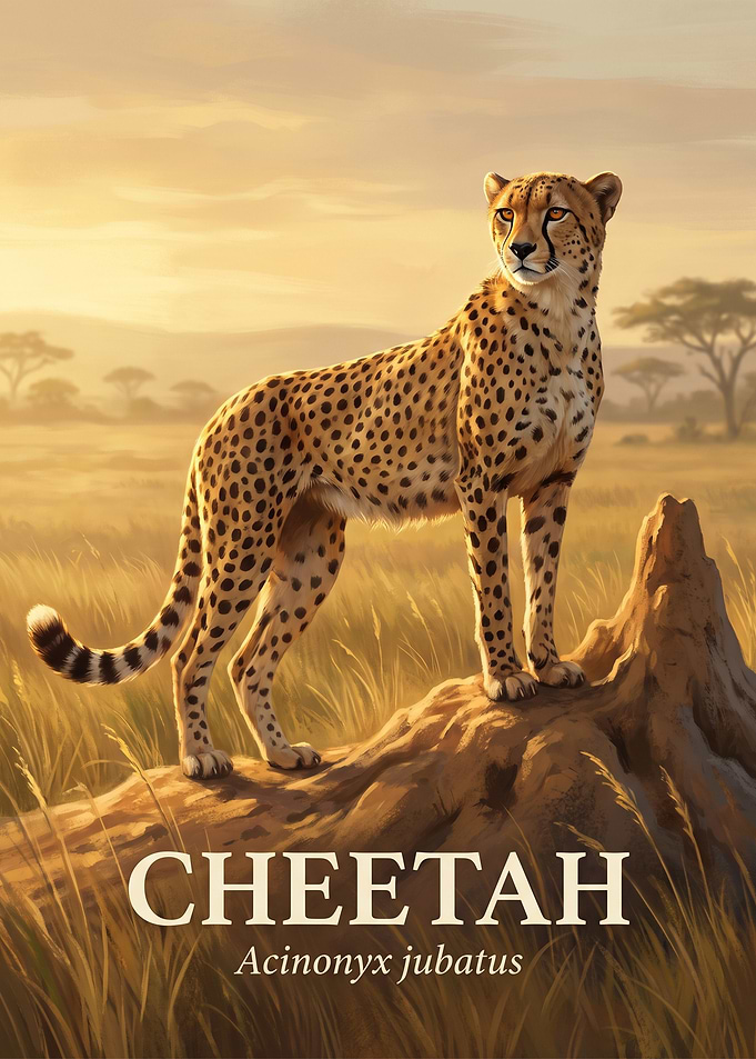 Majestic Cheetah in African Savanna