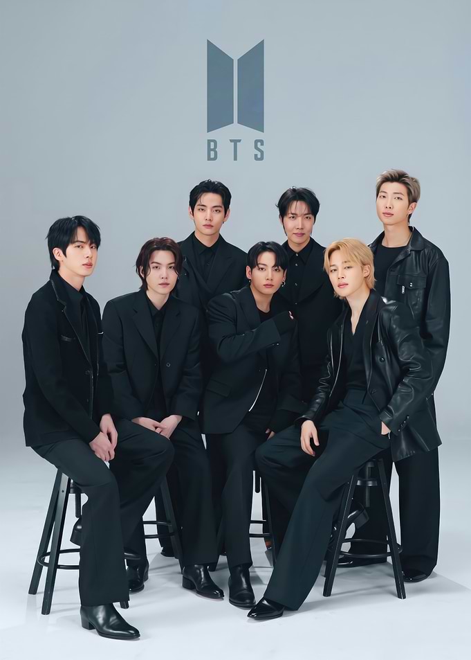 BTS Group Portrait in Black Suits