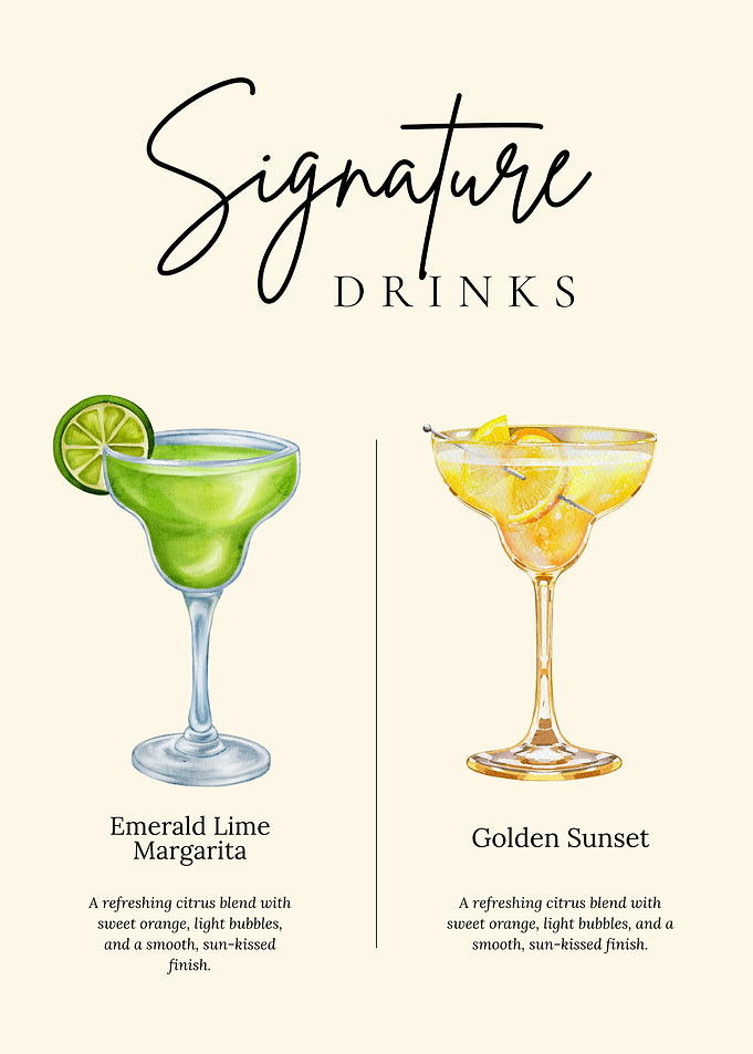 Signature Drinks Menu Illustration