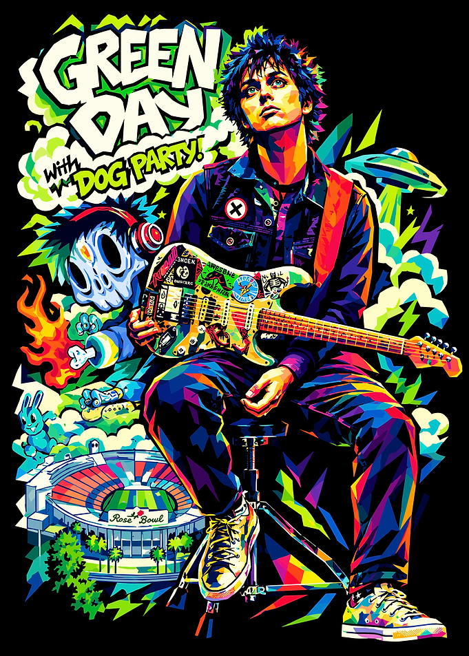 Green Day Rose Bowl Concert Poster