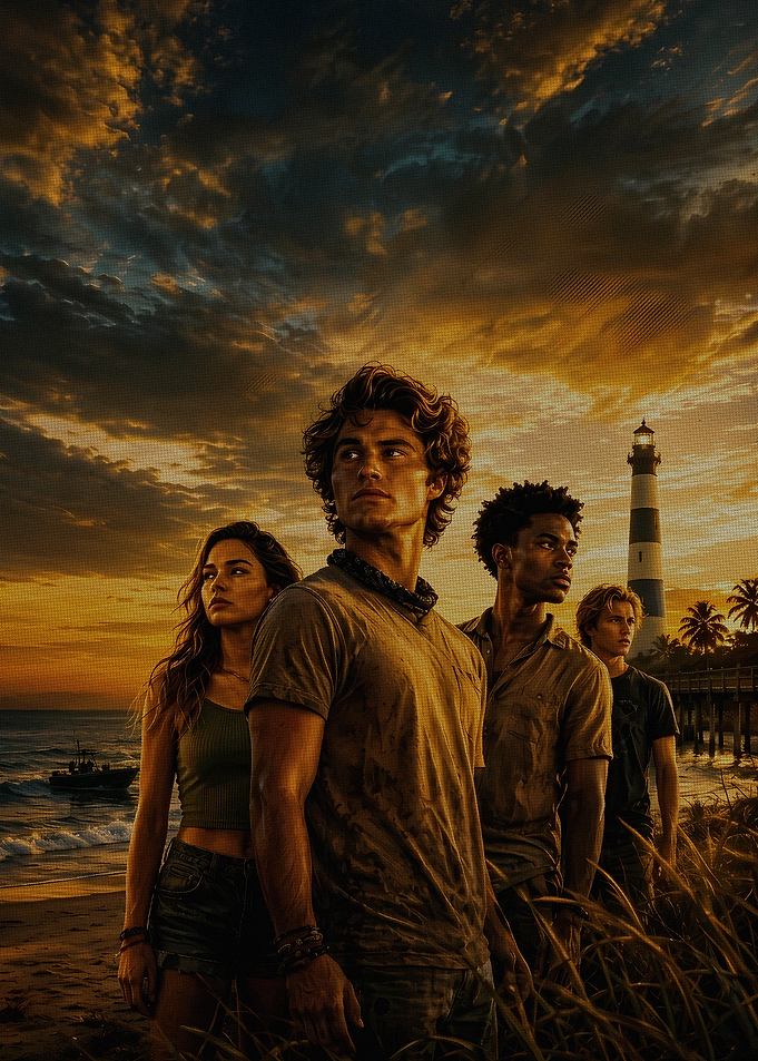 Outer Banks Cast Sunset Poster