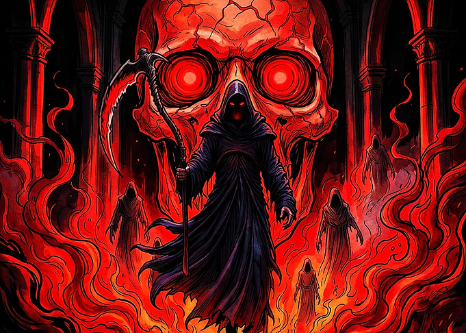 Grim Reaper in Hellish Realm