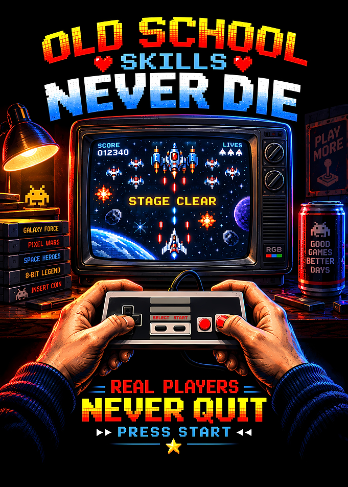 Old School Gaming Nostalgia Poster