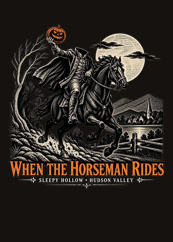 Headless Horseman at Sleepy Hollow Illustration