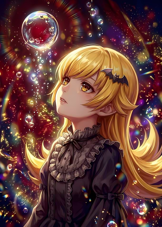 Anime Girl with Bat Hairclip