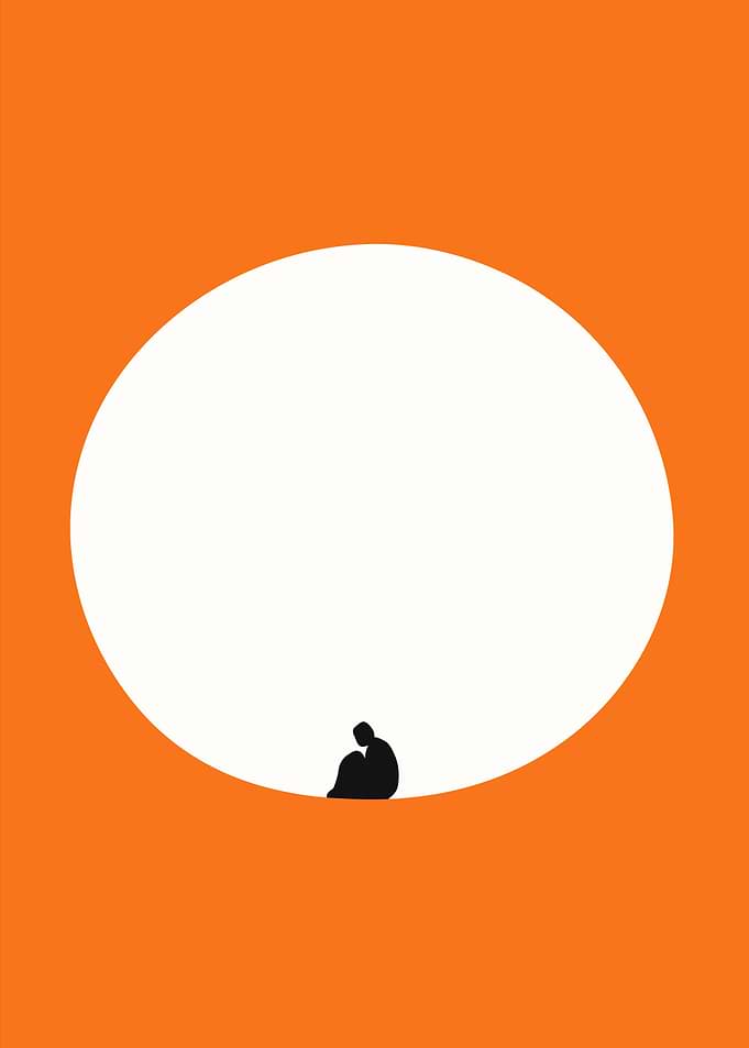 Minimalist Silhouette of a Sitting Person