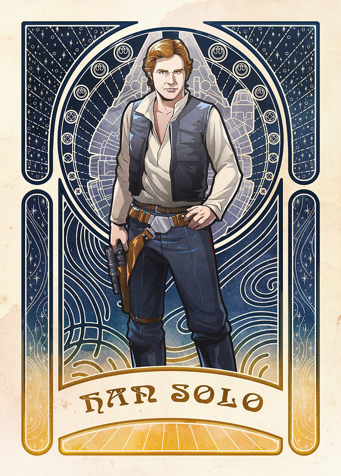 Han Solo in Art Nouveau Style