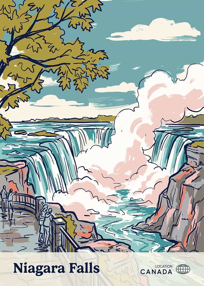 Vintage Style Niagara Falls Travel Poster