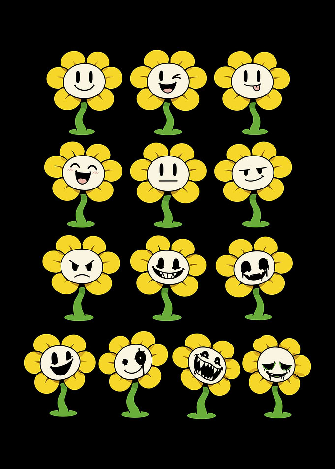Flowey Undertale Expression Sheet
