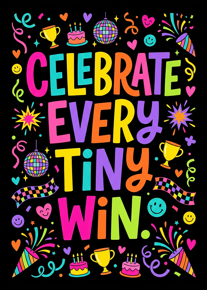 Celebrate Every Tiny Win Typography Poster