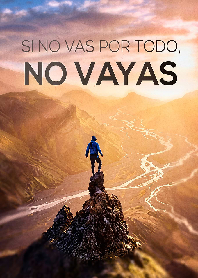 Mountain Hiker Motivation Poster