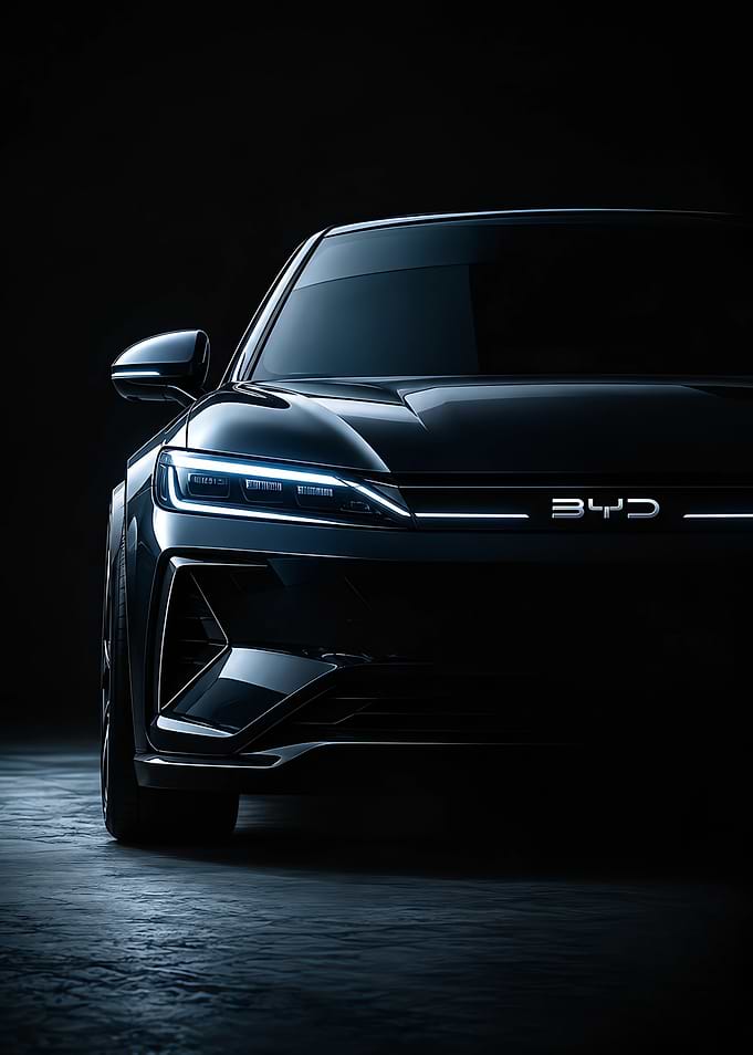 Sleek BYD Electric Car Front View