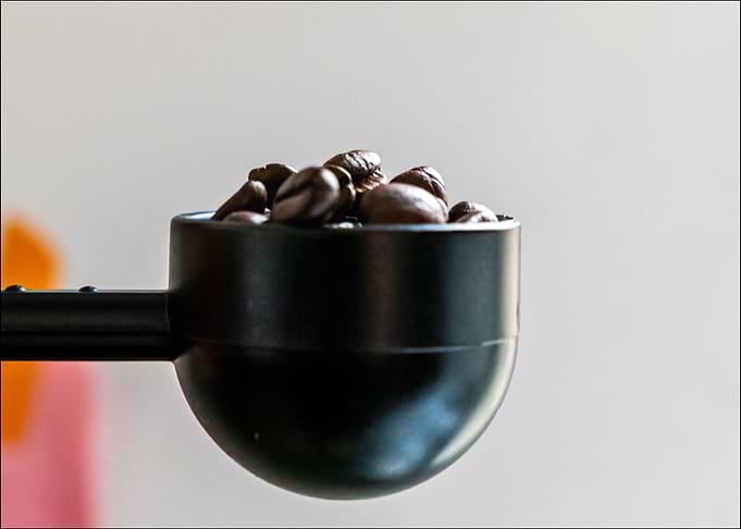 Black Coffee Scoop with Beans