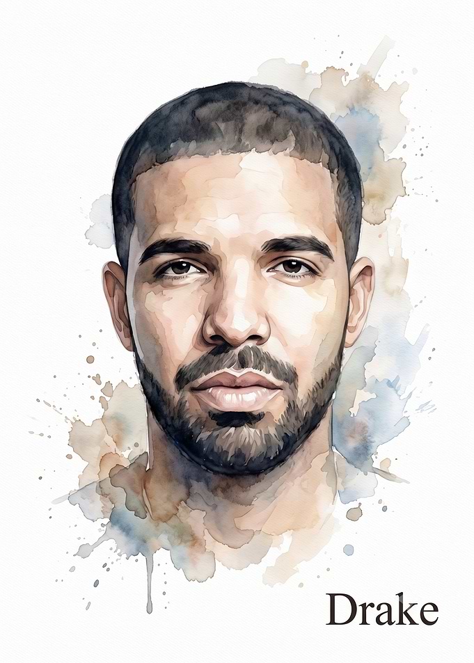 Watercolor Portrait of Drake
