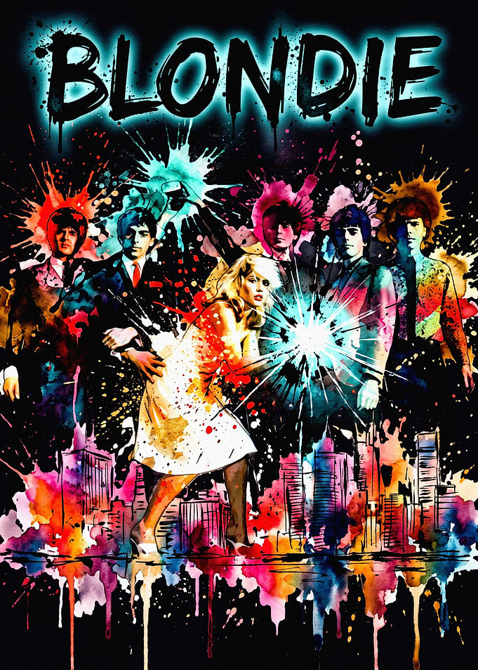 Blondie Band Watercolor Splatter Art
