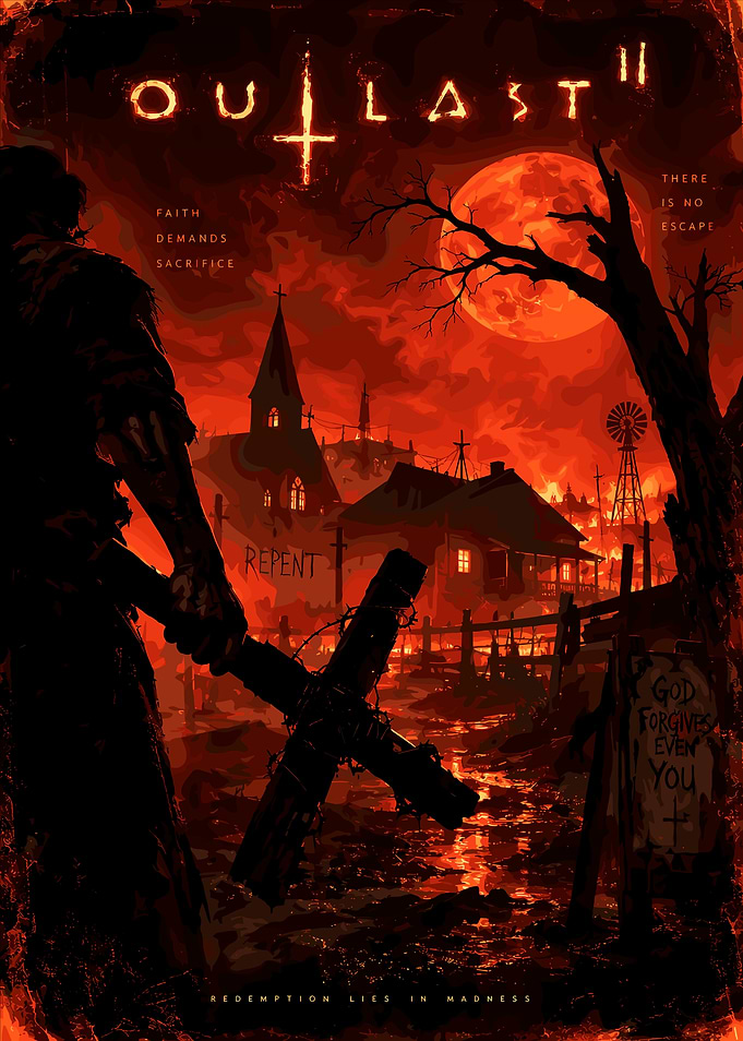 Outlast 2 Horror Game Poster