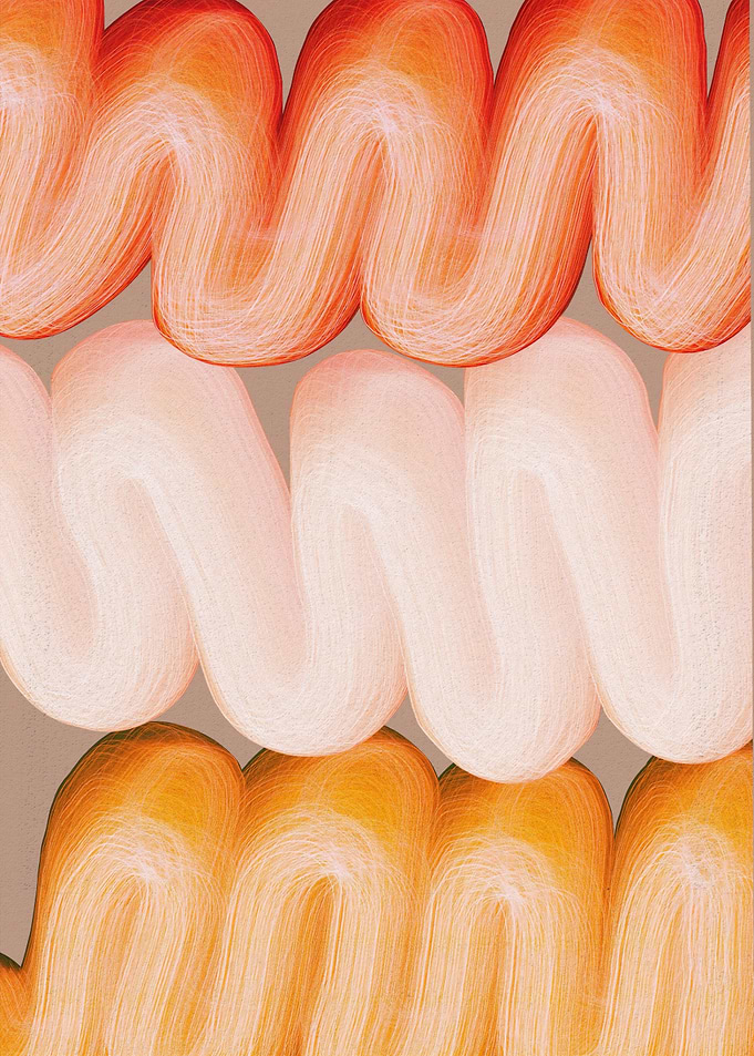 Abstract Wavy Orange Brushstrokes