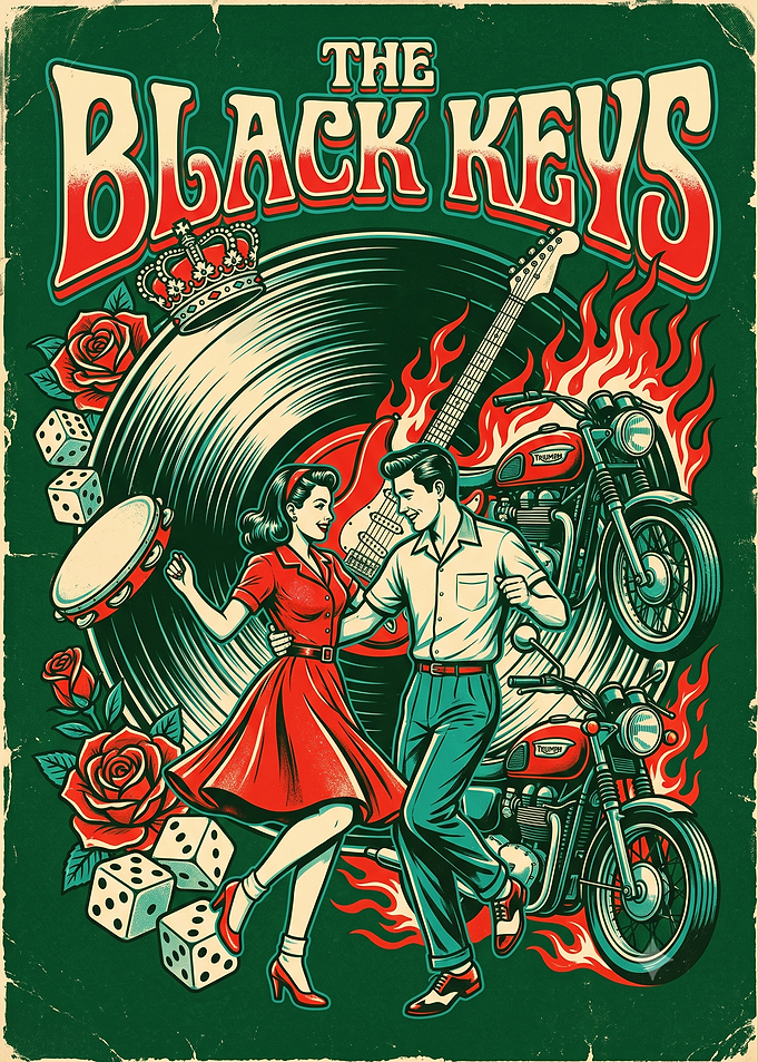 The Black Keys Retro Music Poster