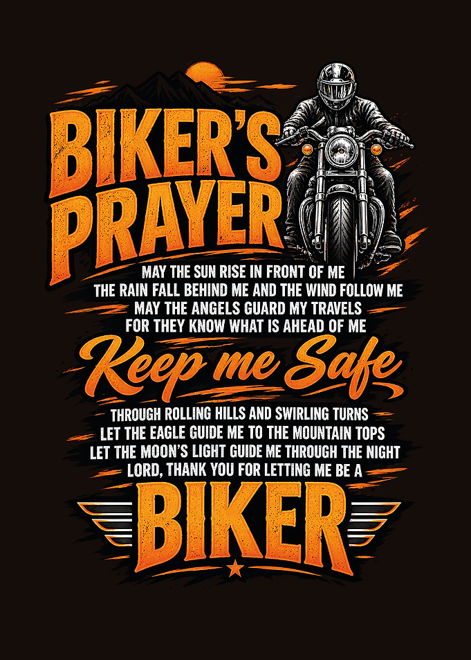 Biker's Prayer Motorcycle Graphic Design