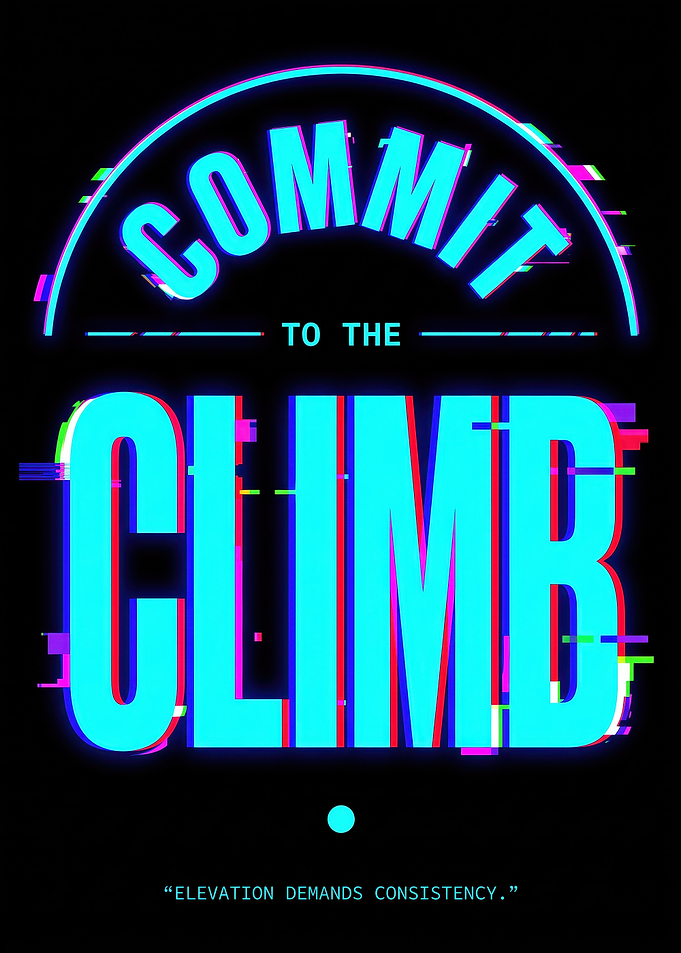 Commit to the Climb Glitch Poster