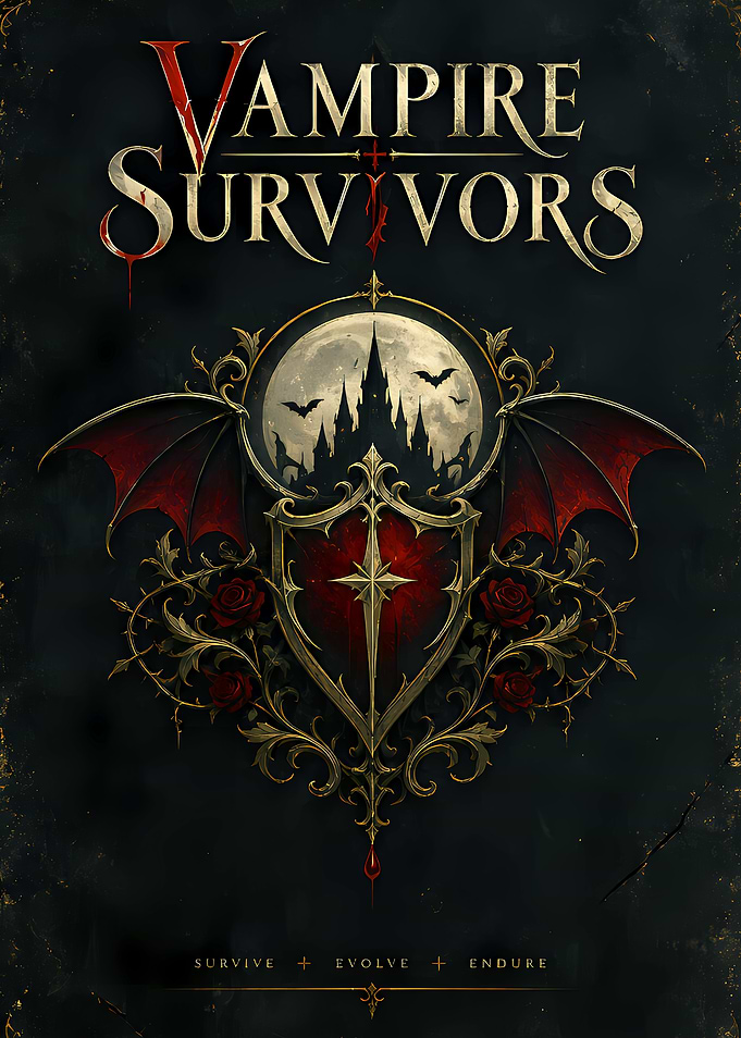 Vampire Survivors Gothic Shield Poster