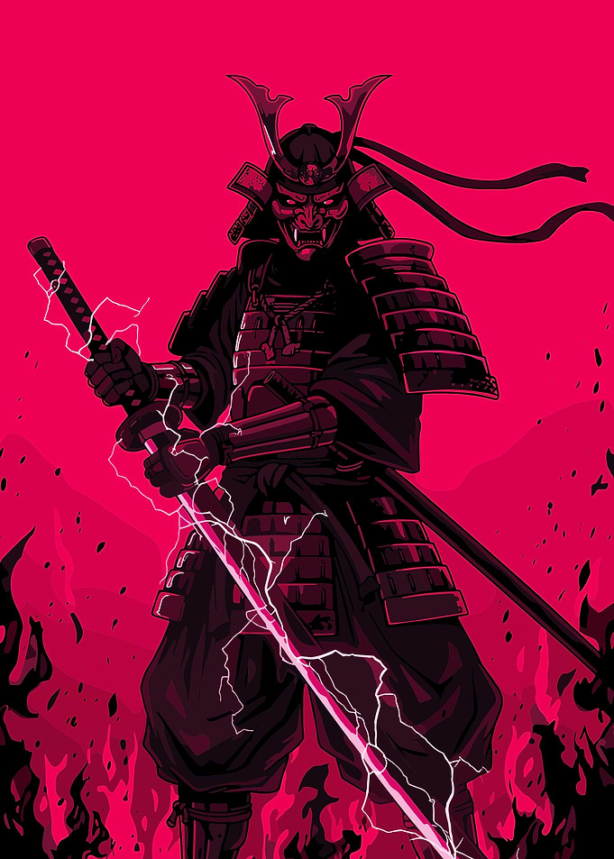 Samurai Warrior with Lightning Katana