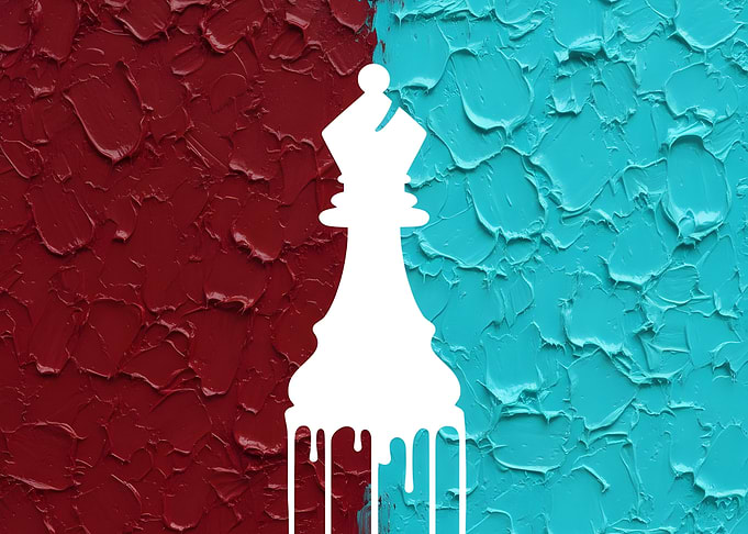 Dripping White Chess Bishop Silhouette