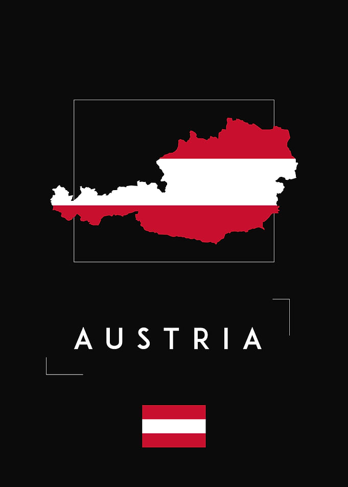 Austria Map Flag