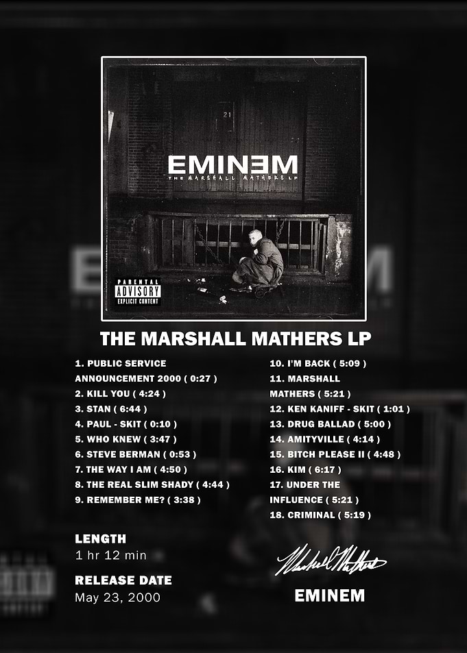 Eminem The Marshall Mathers LP Poster