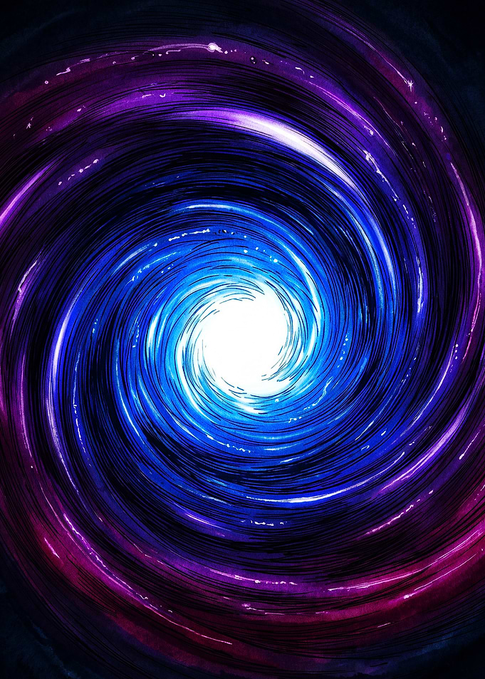 Vibrant Blue and Purple Spiral Vortex