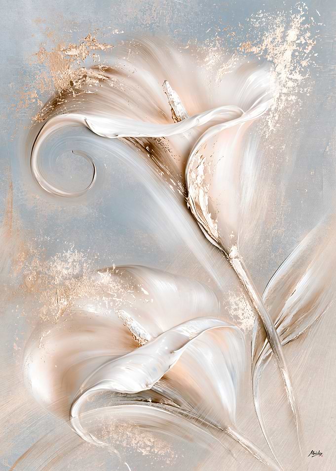 Calla Lilies in Pearl Mist