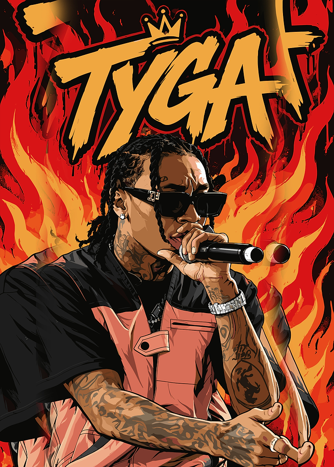 Tyga Rapper Digital Art Poster