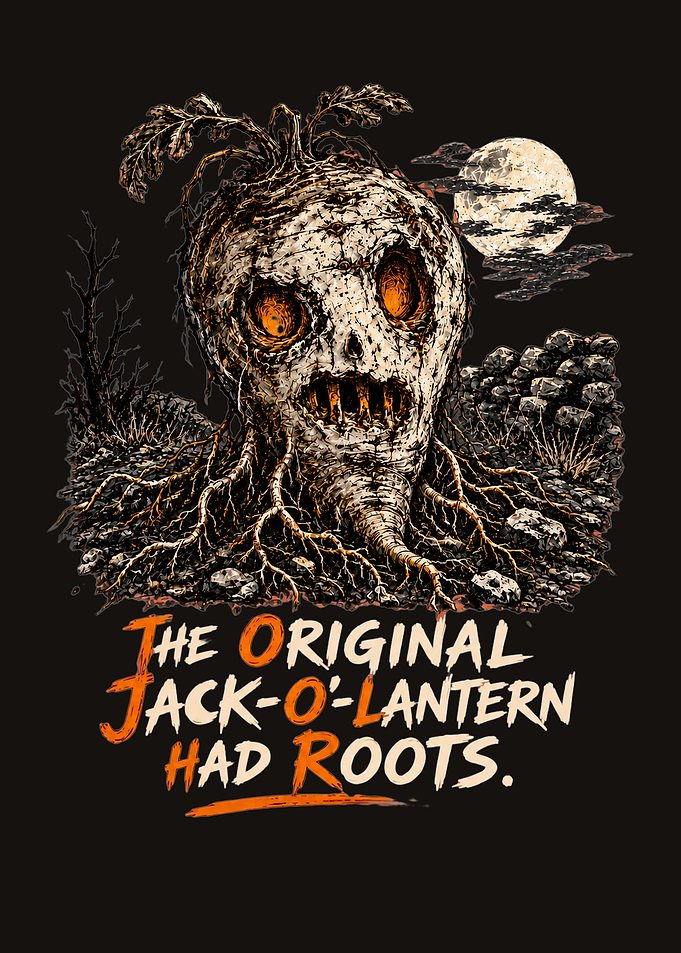 The Original Jack-O-Lantern Turnip Illustration