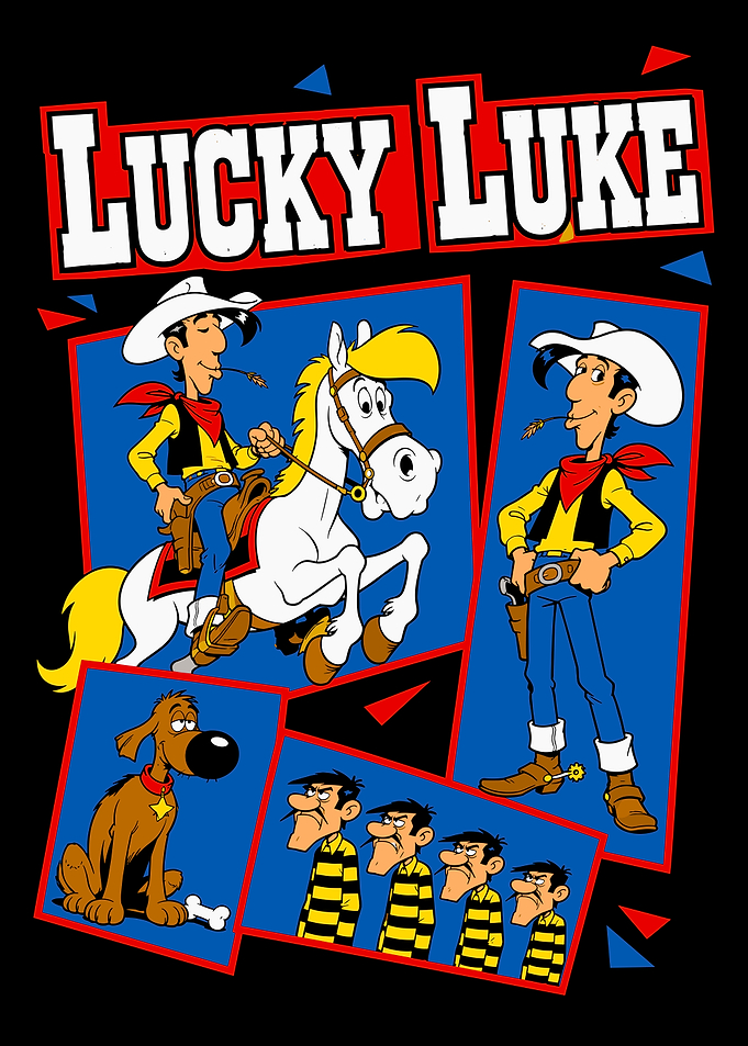 Lucky Luke Comic Character Collage