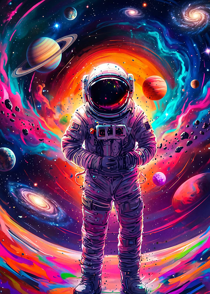 Cosmic Astronaut Galaxy Psychedelic