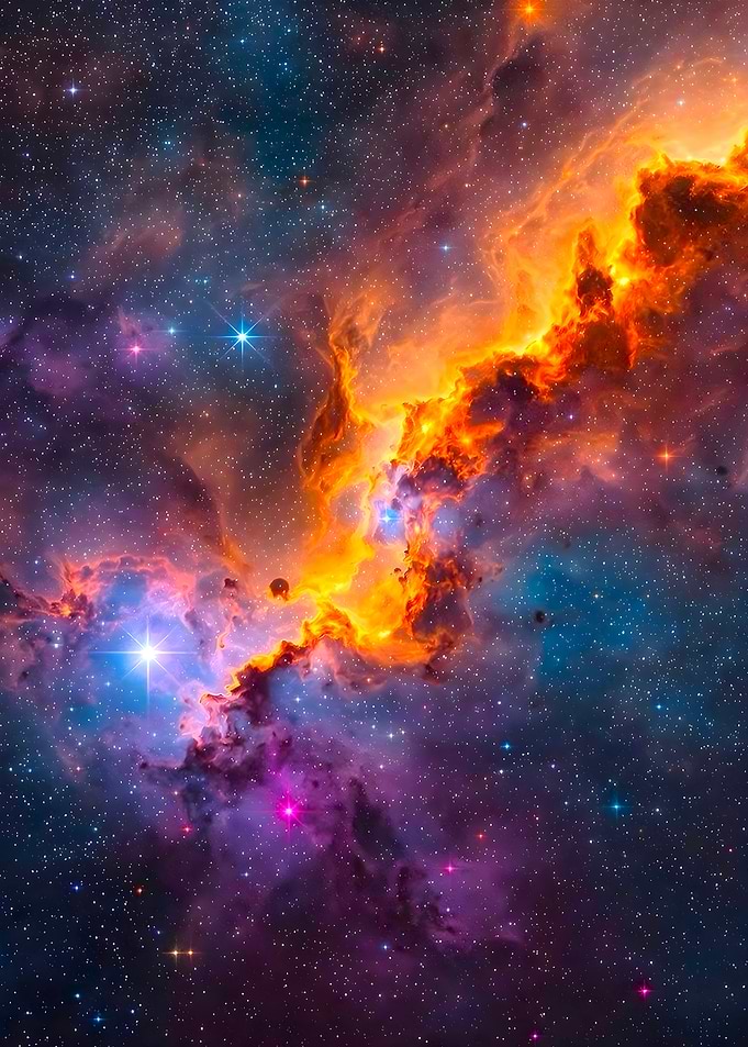 Vibrant Nebula Cosmic Space Scene