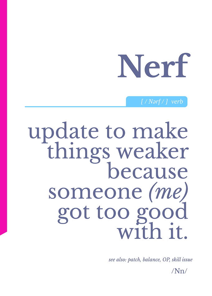 Funny Gaming Definition of Nerfing