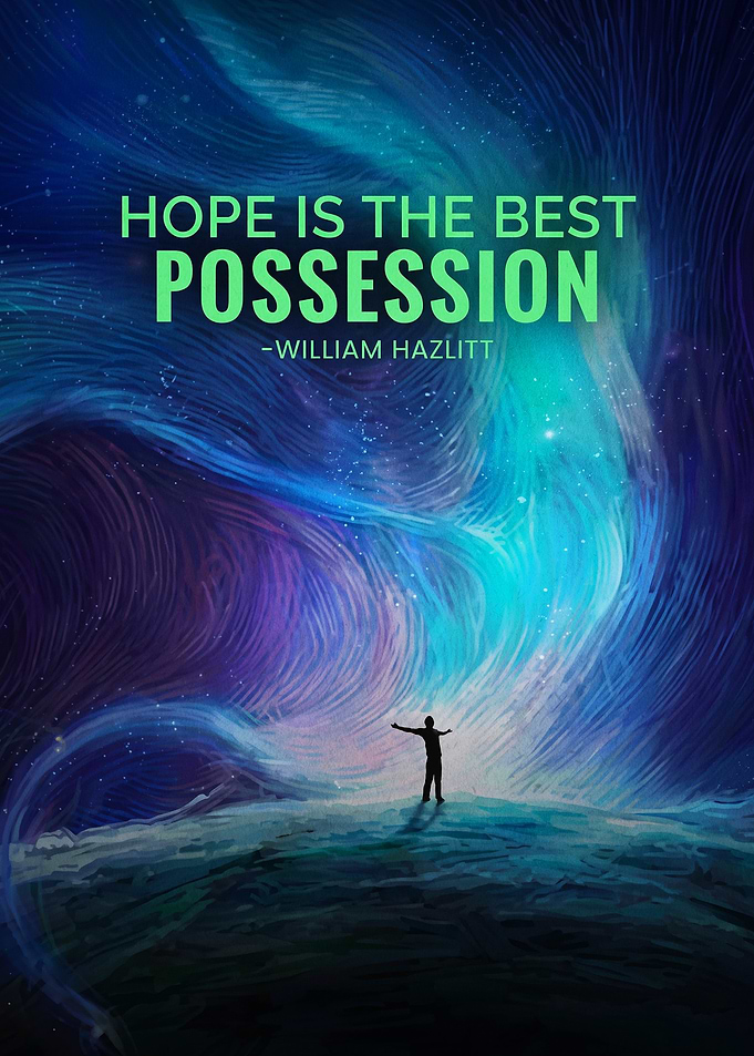 Hope Quote Cosmic Abstract Art