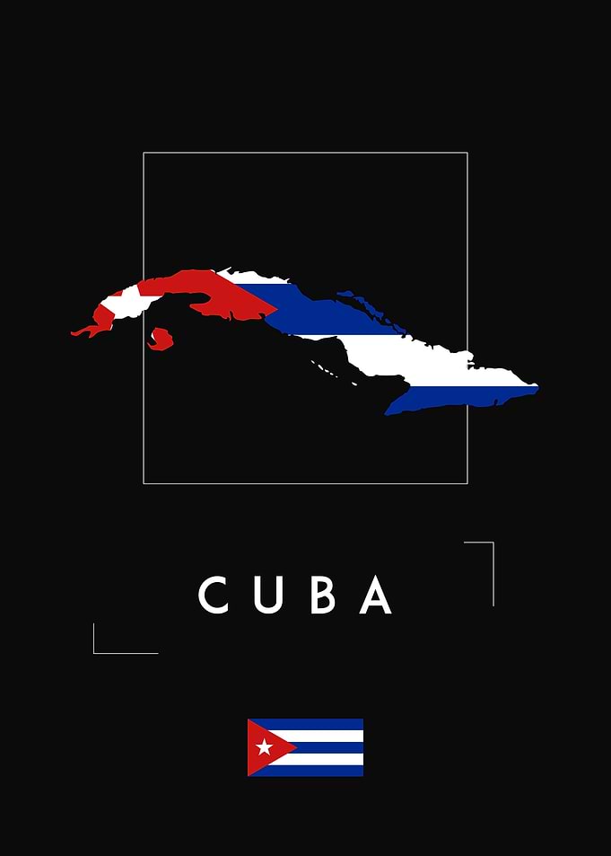 Cuba Map Flag