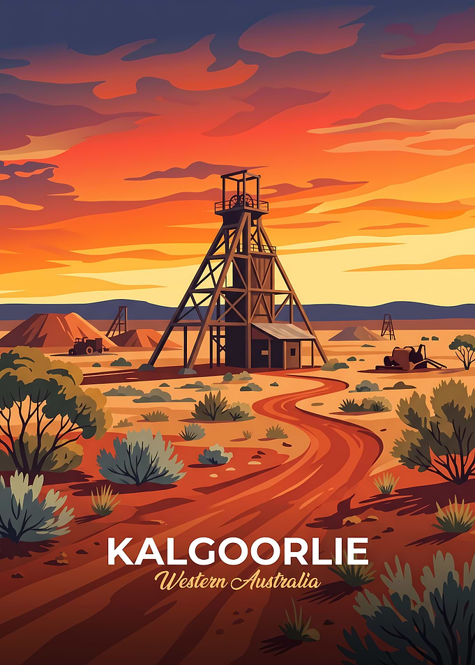 Kalgoorlie Western Australia Travel Poster