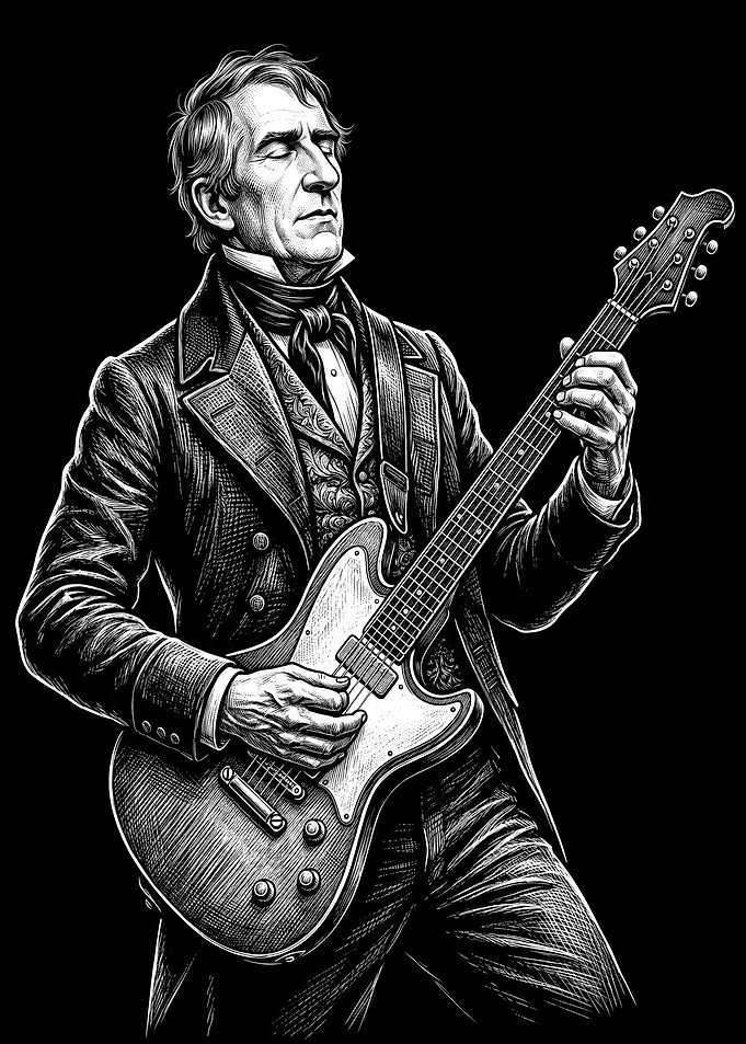 Abraham Lincoln Playing Electric Guitar