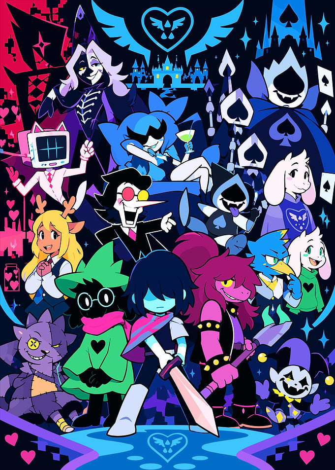 Deltarune Character Ensemble Pixel Art