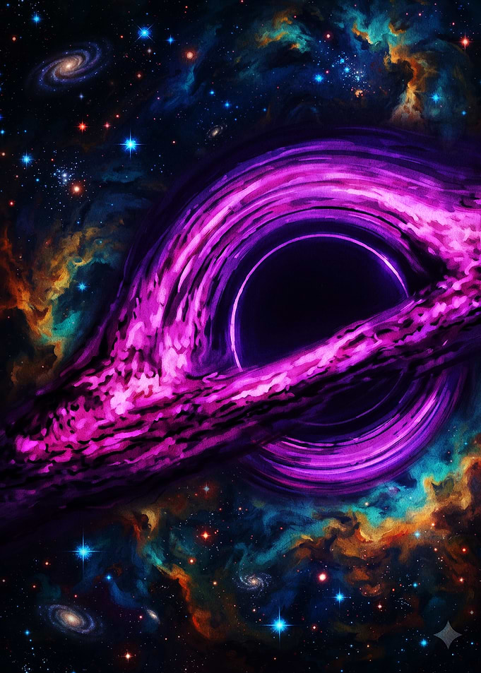 Vibrant Purple Black Hole Nebula