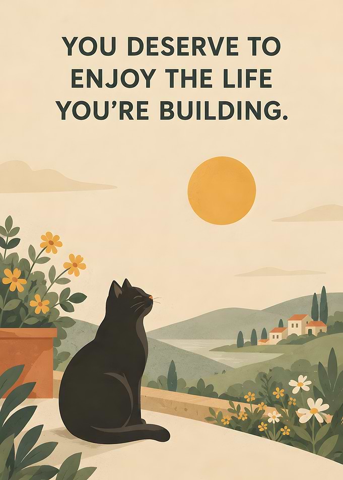 Inspirational Cat Landscape Art Print