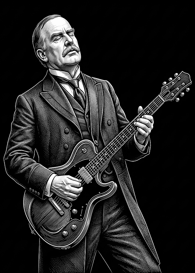 William McKinley Playing Electric Guitar