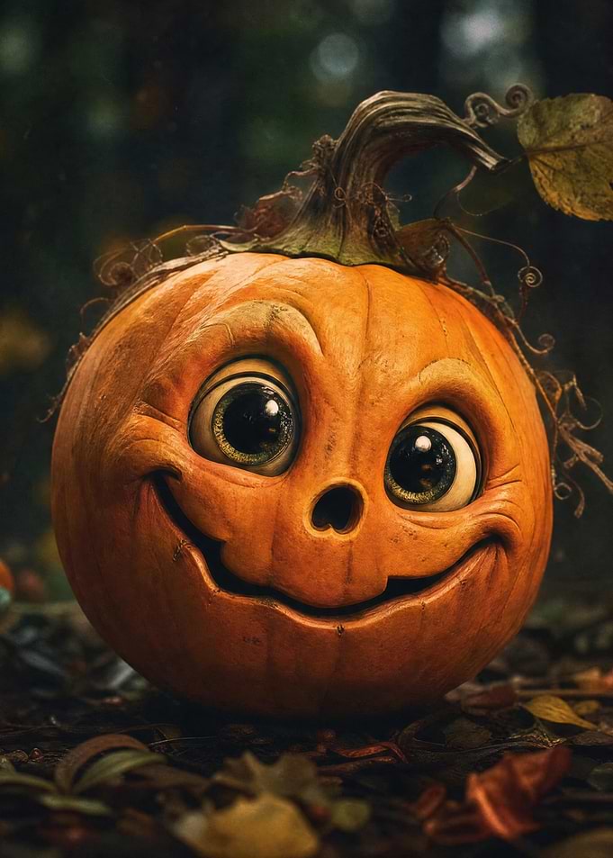 Cute Smiling Jack-o'-lantern Pumpkin