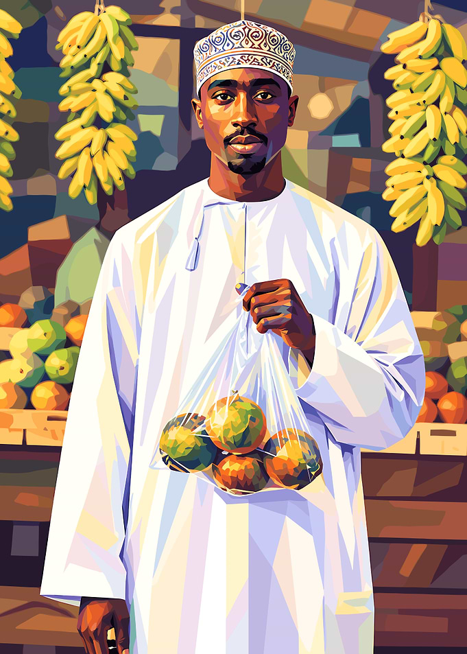 Tupac Shakur in Traditional Omani Attire
