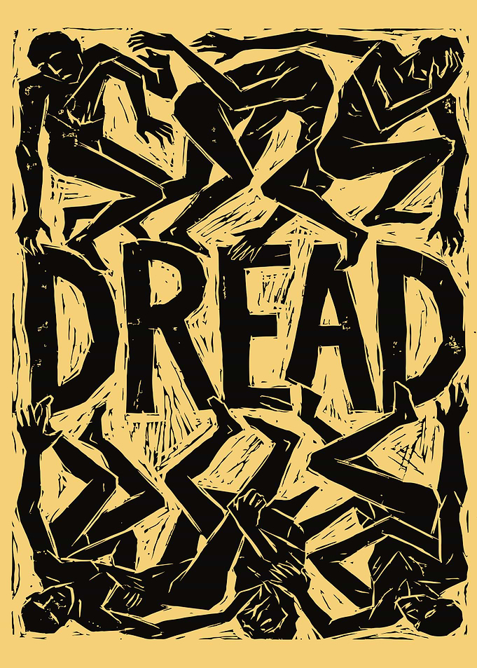 Dread Woodcut Style Illustration