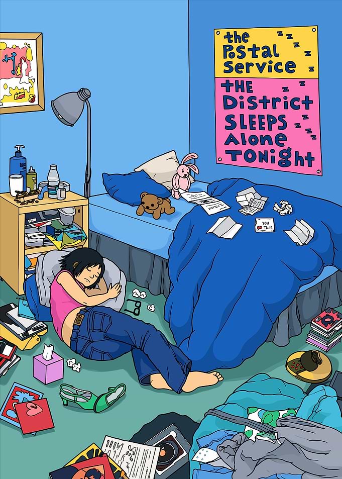 The Postal Service Bedroom Illustration