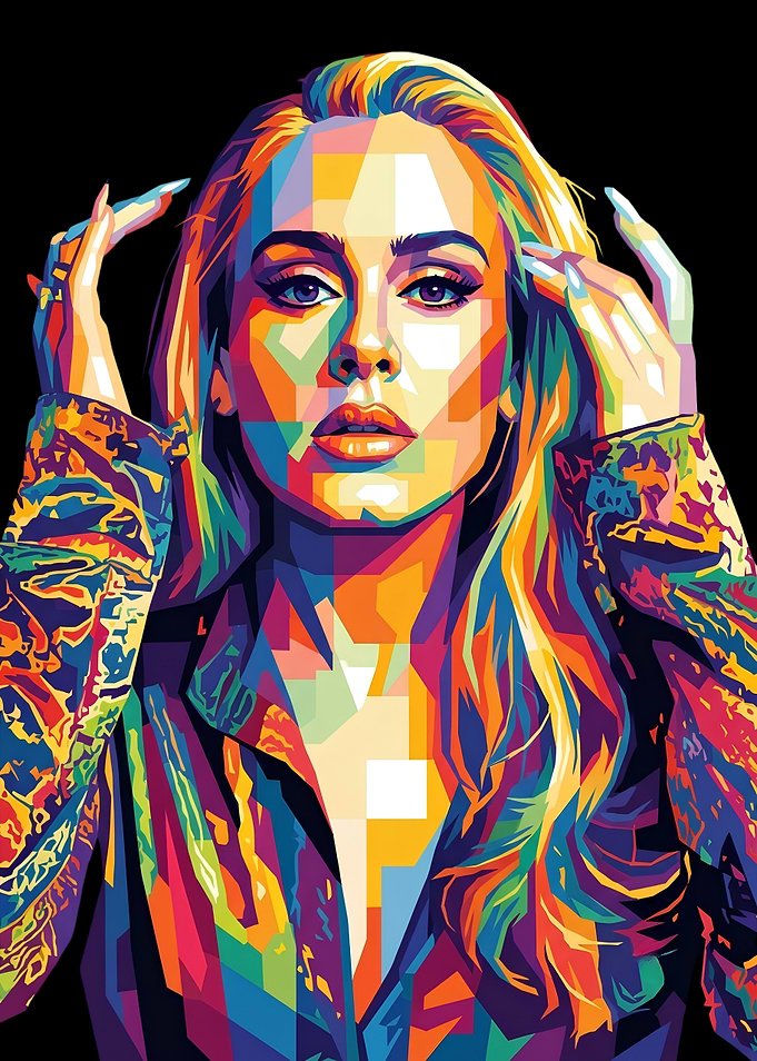 Colorful Pop Art Portrait of Adele